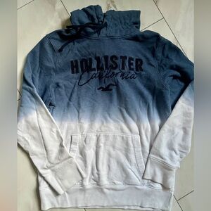 Hollister Hooded Sweatshirt ombré white and blue - Sz Mens Medium